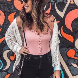 Pink Ruffle Body Suit